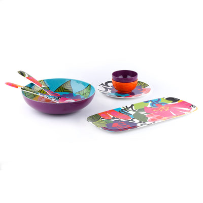 French Bull Salad Serving Bowl with 2 Servers - Oasis