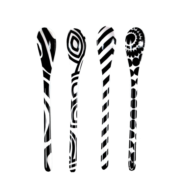 French Bull Dessert Spoon Set - Black &amp; White