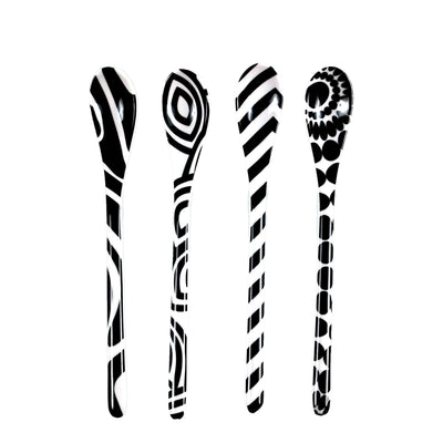 French Bull Dessert Spoon Set - Black & White