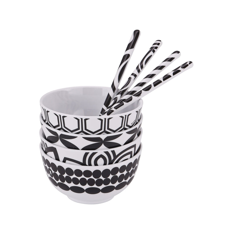 French Bull Dessert Spoon Set - Black & White